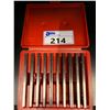 Image 2 : MATCHED SET OF 10 - 1/8" STEEL PARALLELS WITH CASE