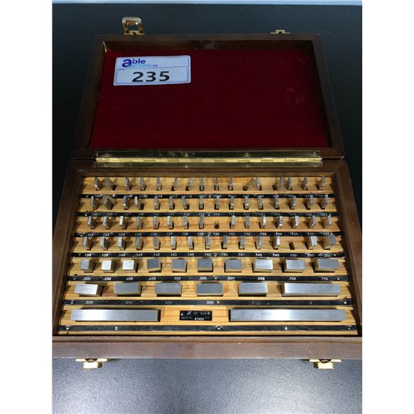STEEL RECTANGULAR 81 PCS.GAUGE BLOCK SET GRADE B WITH WOODEN CASE (2 BLOCKS MISSING)