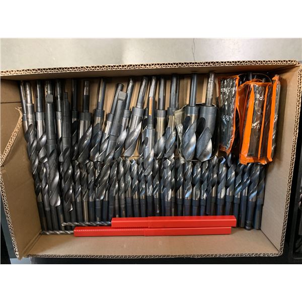 BOX FULL OF ASSORTED SIZE DRILL BITS