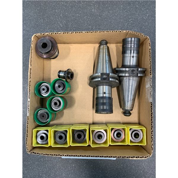 2 CAT 40 TAPPING HEAD HOLDERS AND 12 TAP COLLETS