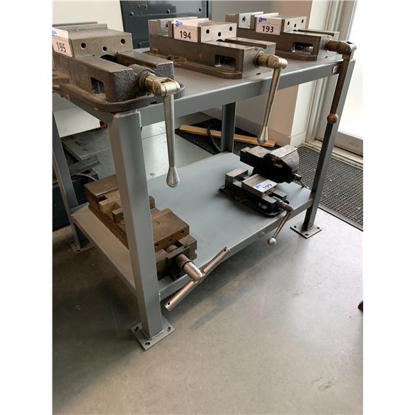 ULINE GREY STEEL HEAVY DUTY WORK TABLE - 3FT X 2FT X 2 1/2FT HIGH