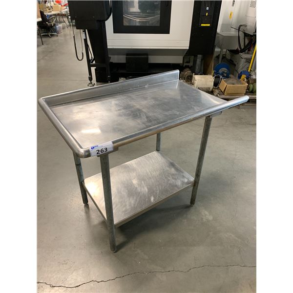 STAINLESS STEEL WASHING STATION TABLE - APPROX,3FT X 3 1/2FT X 2 1/2FT