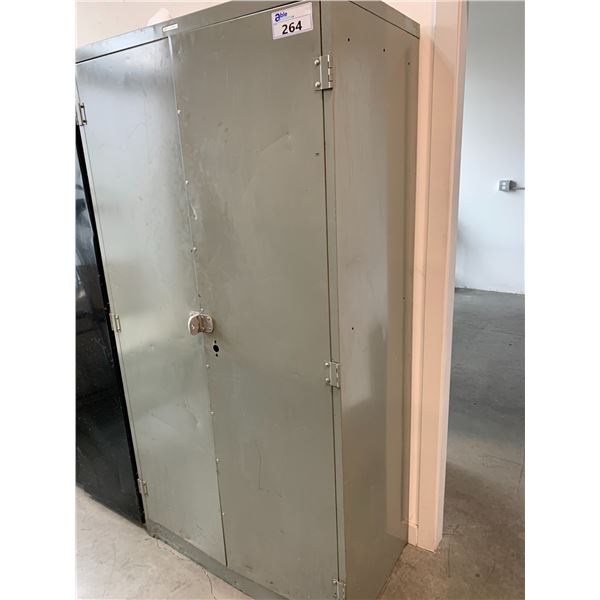 2 DOOR METAL STORAGE CABINET AND CONTENTS-SHOP SUPPLIES, LUBRICANTS AND MORE