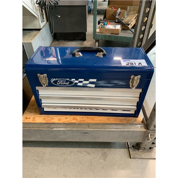 BLUE FORD 3 DRAWER TOOL BOX