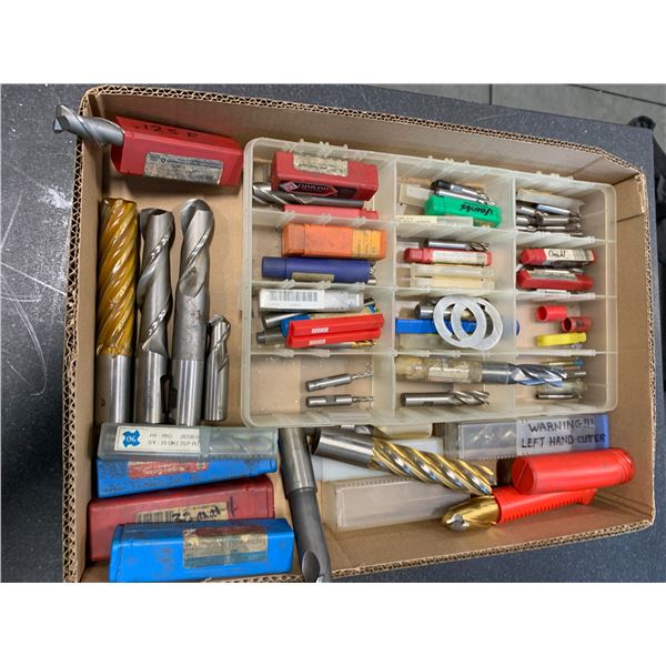 BOX OF VARIOUS HSS END MILLS (APPROX.75 PCS.)