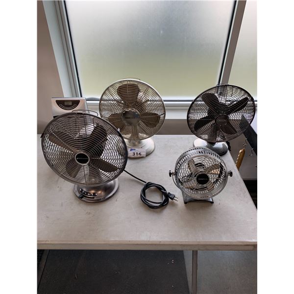 GROUP OF 4 ROOM FANS AND RONA ELECTRIC HEATER