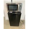 Image 1 : INSIGNIA BLACK BAR FRIDGE AND DANBY STAINLESS STEEL MICROWAVE