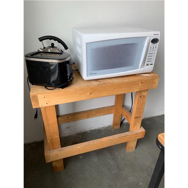 PANASONIC WHITE MICROWAVE, TOASTER AND ELECTRIC KETTLE