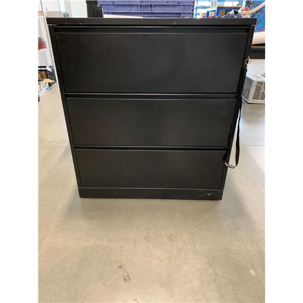 HERMAN MILLER BLACK METAL 3 DRAWER LATERAL FILING CABINET (MSRP $1740 US)