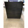Image 1 : HERMAN MILLER BLACK METAL 3 DRAWER LATERAL FILING CABINET (MSRP $1740 US)