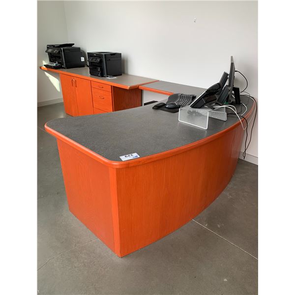 3 DRAWER SOLID WOOD WITH ARBORITE TOP OFFICE DESK