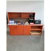 Image 2 : 2 LARGE SOLID WOOD WITH ARBORITE TOP OFFICE CREDENZAS - FRIDAY REMOVAL ONLY