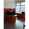Image 1 : EXECUTIVE U-SHAPED SOLID WOOD WITH ARBORITE TOP DESK WITH LAZY BOY OFFICE CHAIR