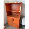 Image 1 : SOLID WOOD CABINET WITH 2 SHELVES AND 2 DOOR BOTTOM CUPBOARD
