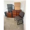 Image 2 : 2 WOODEN CABINETS, CLIENT CHAIR AND MISCELLANEOUS ITEMS