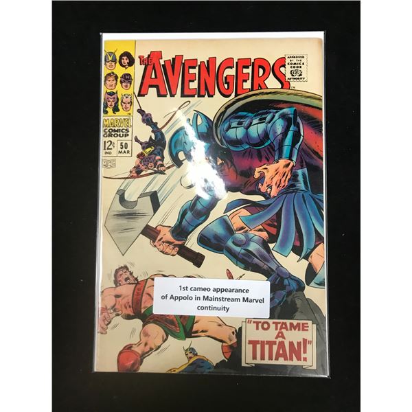 MARVEL COMICS NO.50 THE AVENGERS (1ST CAMEO APP APOLLO IN MAINSTREAM CONTINUITY)