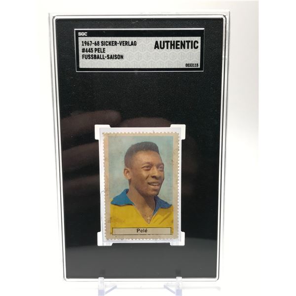 1967-68 SICKER VERLAG PELE CARD/STAMP SGC AUTHENTIC