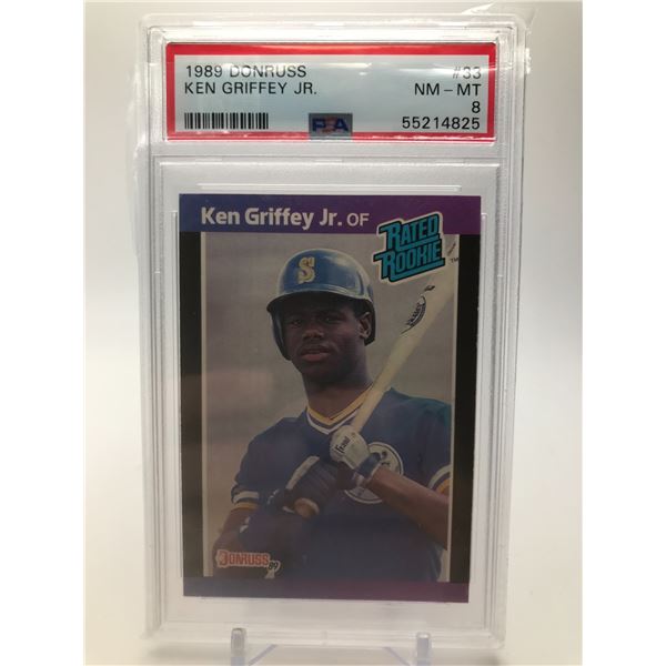 1989 DONRUSS KEN GRIFFEY JR ROOKIE CARD PSA 8