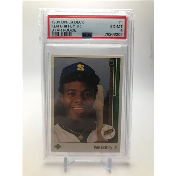 1989 KEN GRIFFEY JR UPPER DECK ROOKIE CARD PSA 6