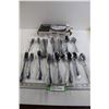 Image 1 : Black Unused Stainless Steel Cutlery Set - NOS