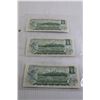 Image 5 : (3) 1973 Uncirculated Sequential $1 Canadian Bills