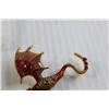 Image 2 : Gold Toned Dragon Red Enamel Brooch