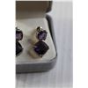 Image 3 : Silver with Purple Stone Drop Earrings