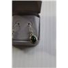 Image 3 : Silver Malachite Pendant Earrings