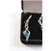 Image 2 : Sterling Silver Blue Stone Pendant Style Earrings