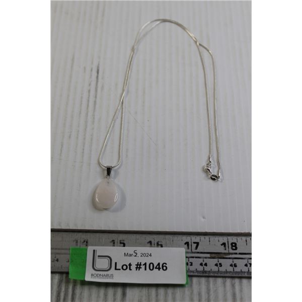 Quartz Pendant with Silver Chain - 26"