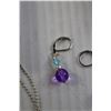 Image 2 : Purple Earrings and Necklace