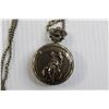 Image 2 : Bronzetone Quartz Pocket Watch with St. Florian the Patron Saint of Firefighters Detail
