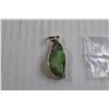 Image 2 : Green Agate Pendant with Sterling Silver Chain - 20"
