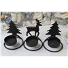 Image 2 : Wintery Ornament - (3) Candle Holders