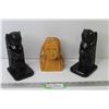 Image 1 : (2) Totem Book Ends - Carved Indigenous Head