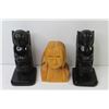 Image 6 : (2) Totem Book Ends - Carved Indigenous Head