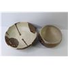 Image 2 : (2) Pottery Bowls (one is cracked) - Bull Salt & Pepper Shakers