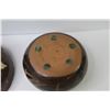 Image 3 : (2) Pottery Bowls (one is cracked) - Bull Salt & Pepper Shakers