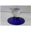Image 2 : Glass Art Dish (blue & Clear- 17 1/2" L x 11"w x 9"h)