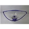 Image 3 : Glass Art Dish (blue & Clear- 17 1/2" L x 11"w x 9"h)