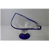 Image 4 : Glass Art Dish (blue & Clear- 17 1/2" L x 11"w x 9"h)