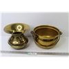 Image 1 : Bass Pot w/Handle - Brass Spittoon w/Wells Fargo Crest