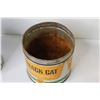 Image 3 : Vintage Flowered Tin Cannister - Plastic Player's Tabacco - (1) Black cat Tabacco Tin