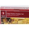 Image 2 : (5) Piece Clear Votive Holder Set (looks unused)