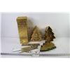Image 1 : (3) Christmas Decorative Gift Boxes - (4) Pieces of Mirror - (2) Wire Angel Ornaments
