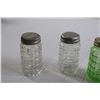 Image 2 : (2) Pairs Salt and Pepper Shakers - (1) Pair is Uranium Glass