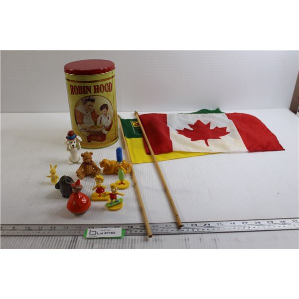 Canadian Flag, Saskatchewan Flag, Robin Hood Tin, Misc.