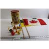 Image 1 : Canadian Flag, Saskatchewan Flag, Robin Hood Tin, Misc.