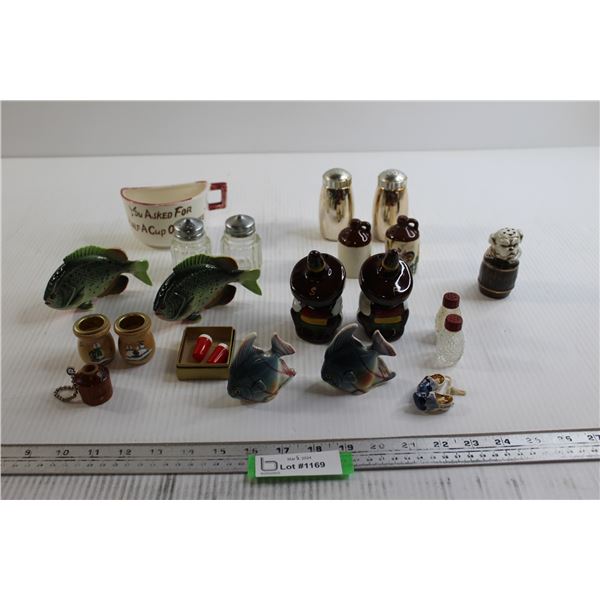 (7) Salt and Pepper Shakers, Half a Cup of Coffee Mug, Misc.