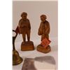 Image 3 : (2) Caron Wood Carvings, (2) Brass Bells, Bottle Opener/Bell, Car & Kleenex (2pks 1 open)